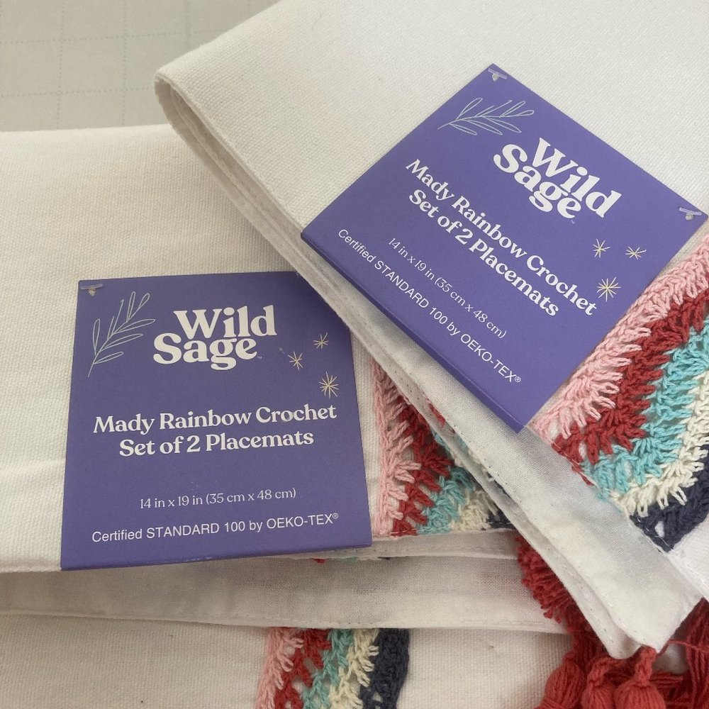 Set Of 4 Cotton Placemats Wild Sage - Picture 3 of 6